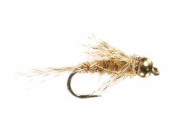 Mnft 10pcs 10# Golden Bead Head Peacock Body Nymph Flies Trout Fly